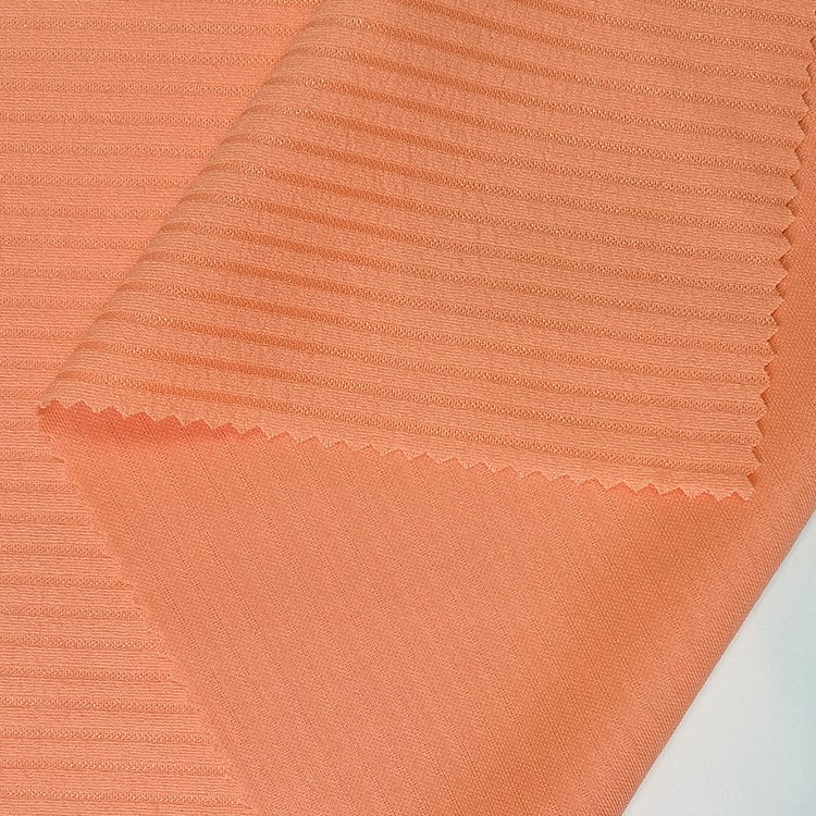 High quality knit 98%polyester 2%spandex crepe ribbed fabric for dress,blouse