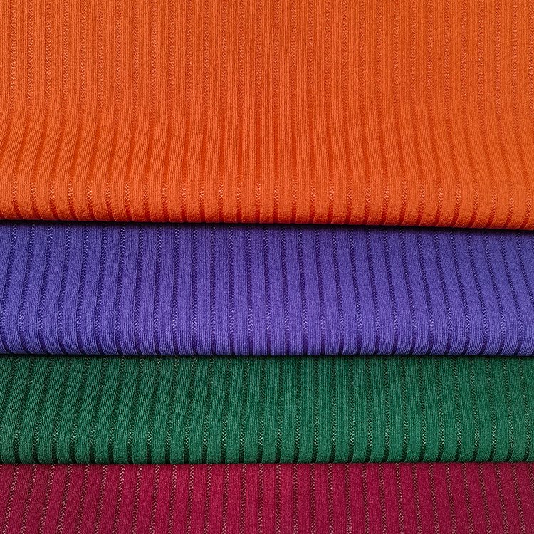 High quality knit 98%polyester 2%spandex crepe ribbed fabric for dress,blouse