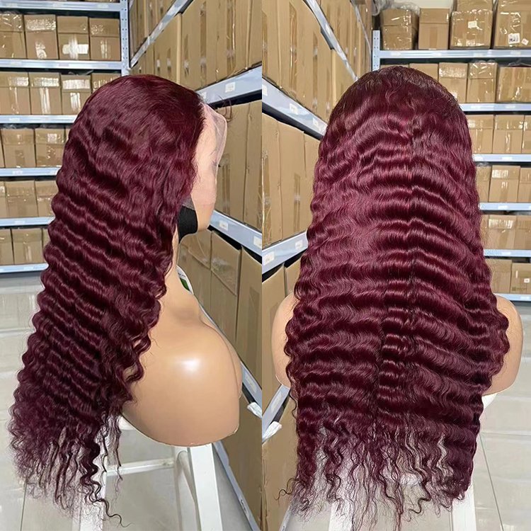 Wholesale Colored 13X4 Glueless Full HD Lace Front Wigs Raw Human Hair Vietnamese Hair Cuticle Aligned Hair Wig