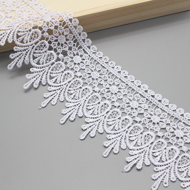 Garment Accessories Black Polyester Lace Trim Multicolor Embroidered Trim