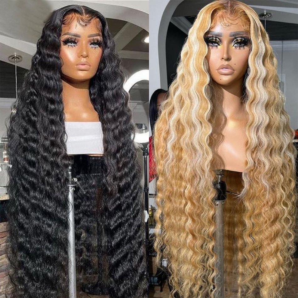 Cheap Human Hair Wigs Brazilian Hair, Hd Lace Frontal Wig Highlight Wigs, Virgin Human Hair Transparent Swiss Lace Front Wigs