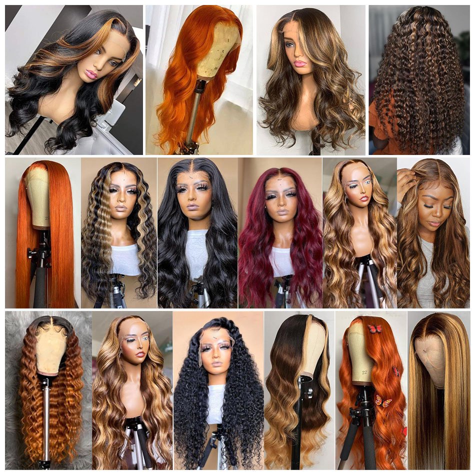 Cheap Human Hair Wigs Brazilian Hair, Hd Lace Frontal Wig Highlight Wigs, Virgin Human Hair Transparent Swiss Lace Front Wigs