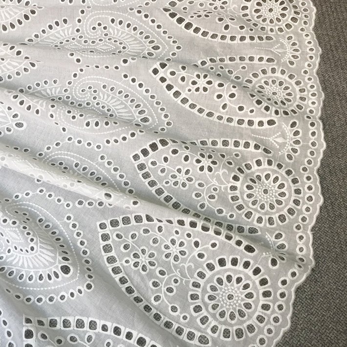 2024 High Quality Embroidery Lace Fabric 135Cm Guipure Edge Cotton Lace Textile For Garment