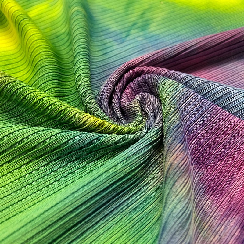fashional super soft poly spandex custom printed rib knit fabric tie dye knit fabric stripe fabric
