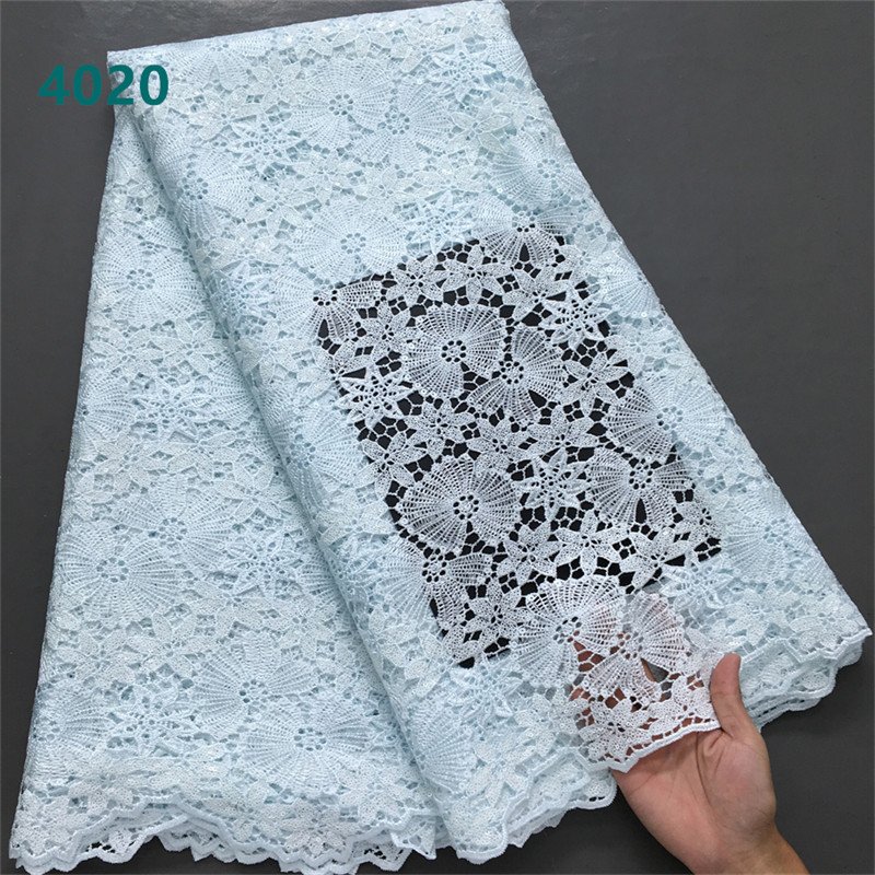 Wholesale Gold African Cord Sequined Lace Fabric High Quality Water Soluble Lace for Women Party Dresses Sewing 4020