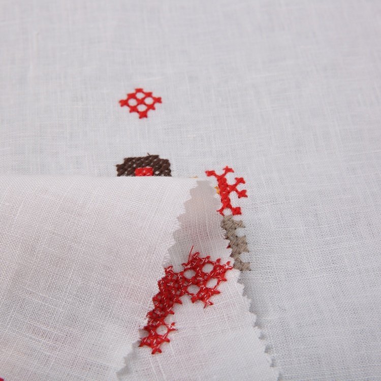 HA-13085D China factory price multi color 100% linen all over embroidery fabric for women dress