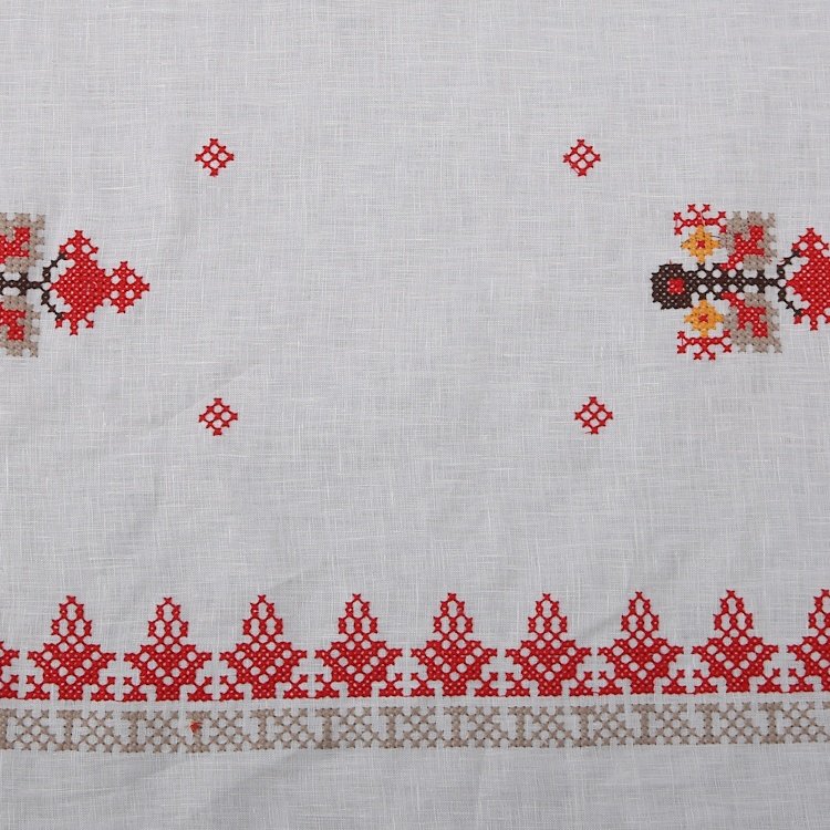HA-13085D China factory price multi color 100% linen all over embroidery fabric for women dress