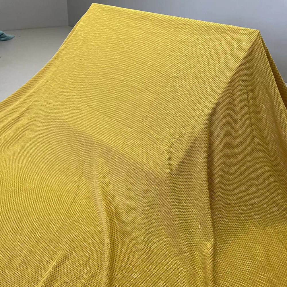 190GSM Customized Slub Rib Fabric Casual Plain Dyed Fabric for Garment