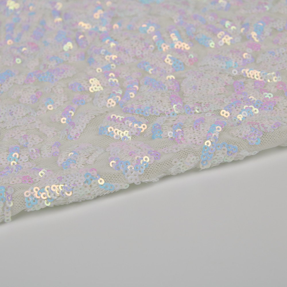 polyester glitter Bridal Lace Fabric Beaded Embroidery Lace Sequins Fabric for Wedding Evening Dress