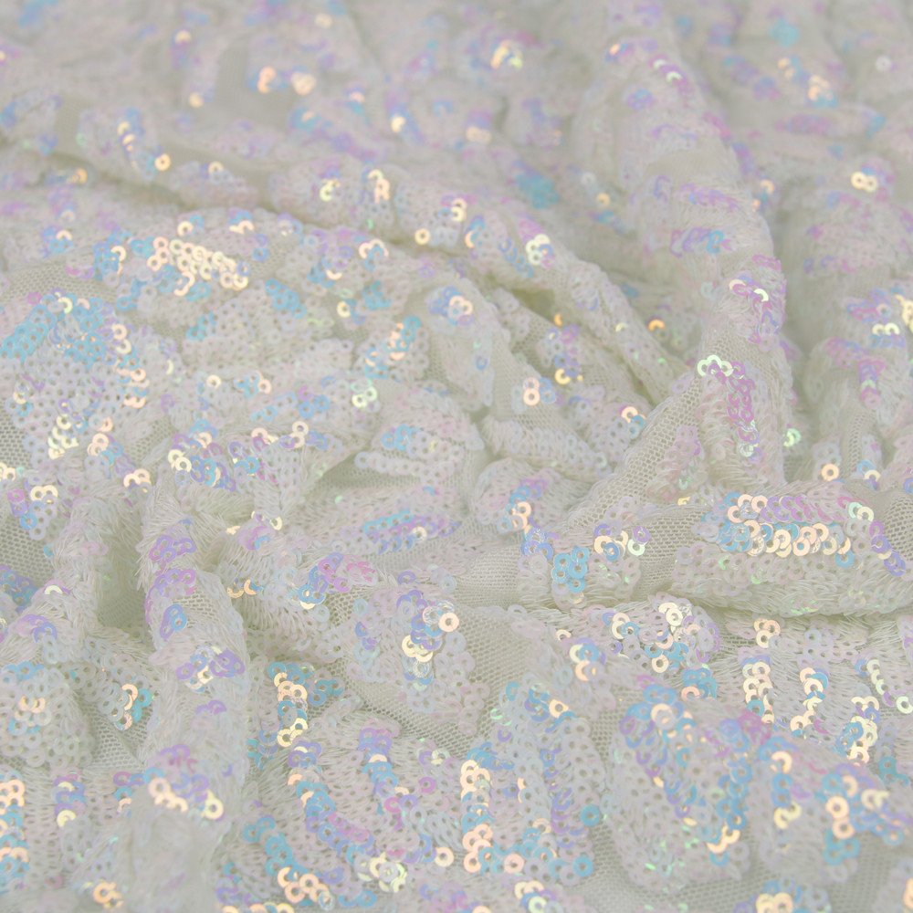 polyester glitter Bridal Lace Fabric Beaded Embroidery Lace Sequins Fabric for Wedding Evening Dress