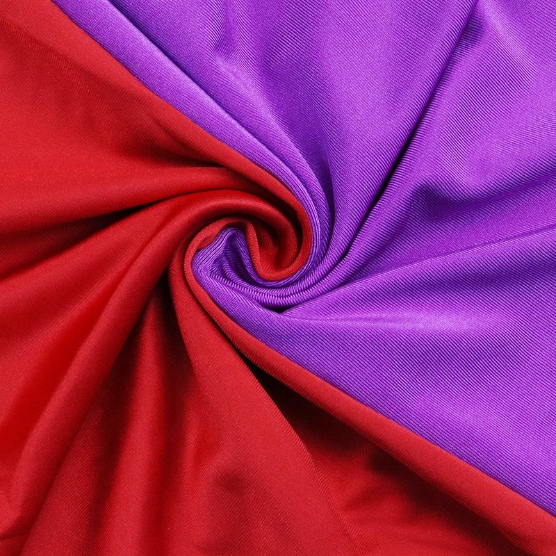 Polyester spandex shiny swimsuit fabric, T88% SP12%, 180g warp knitted Latin dance shirt fabric