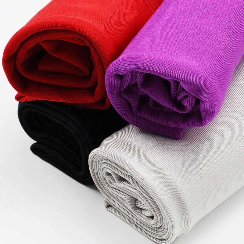 Polyester spandex shiny swimsuit fabric, T88% SP12%, 180g warp knitted Latin dance shirt fabric