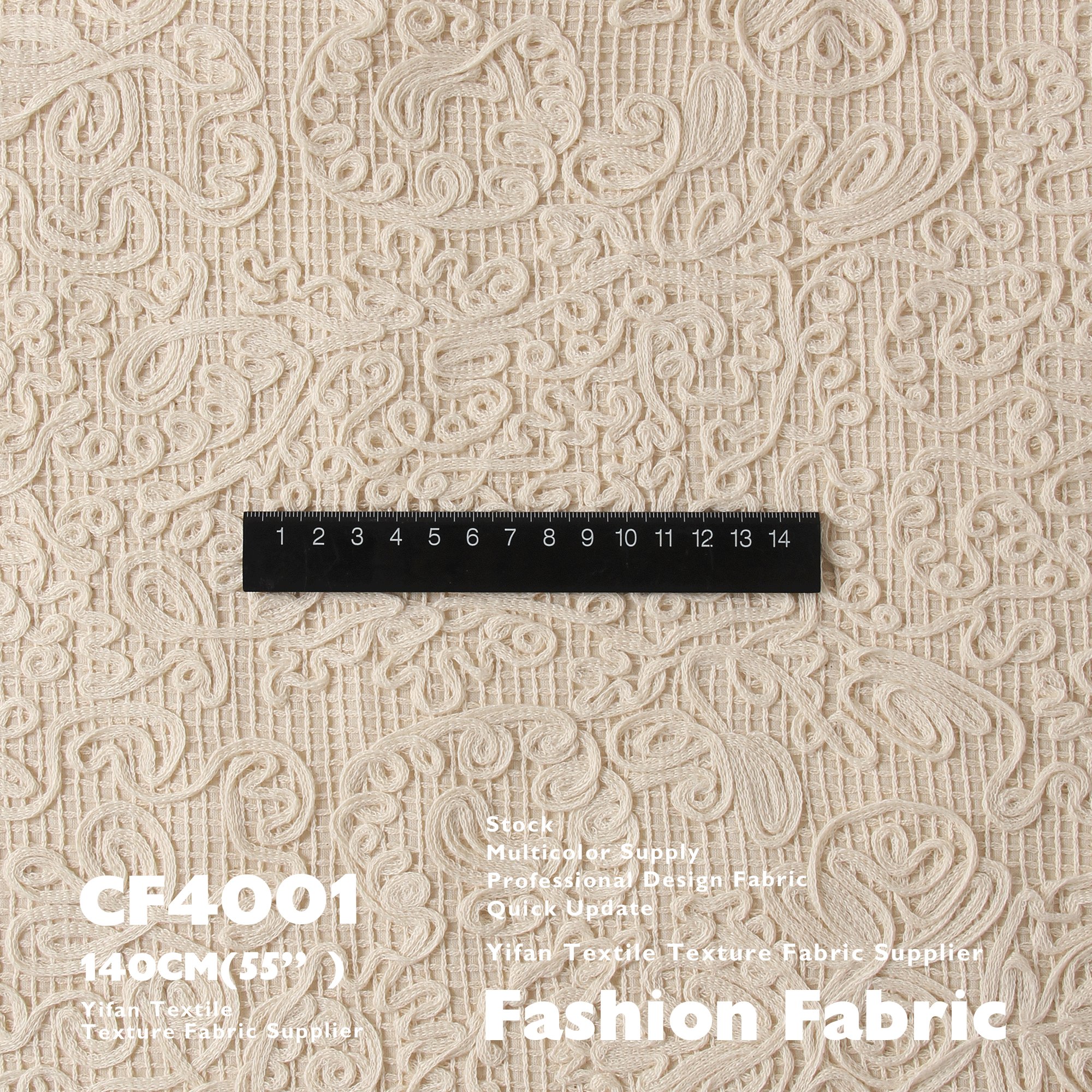 New Design Fabric 3D Abstract Texture Plaid Cotton Yarn Composite Embroidery Fabric For Bag Jackets Hat Tablecloths Bedding Suit