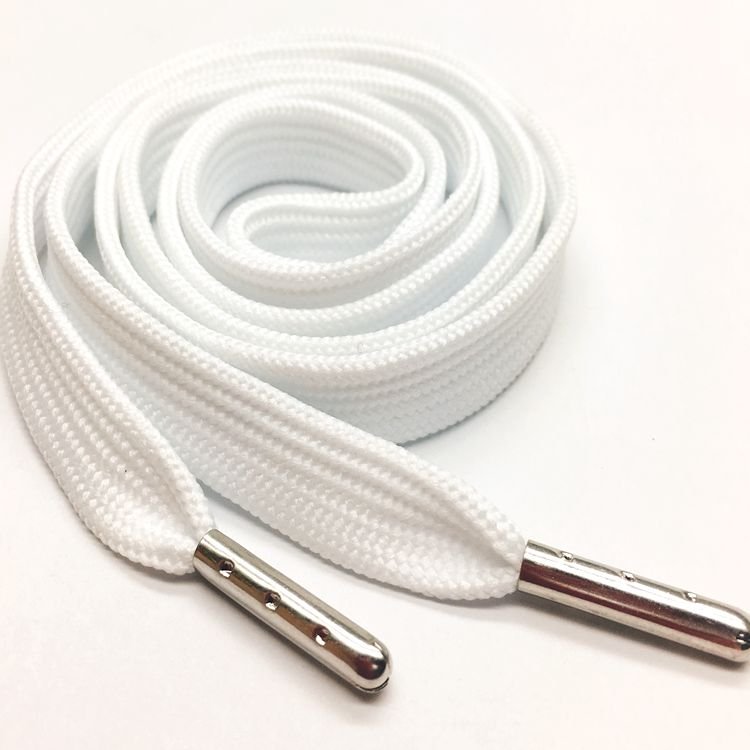 custom printed woven flat shoelace,metal tips shoe lace