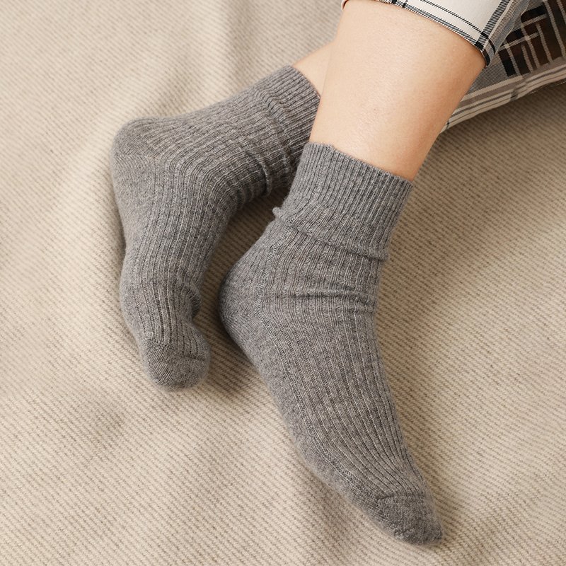 designer brand colorful cute fashion ladies cashmere knit socks custom design logo short slouch thermal thick winter women socks