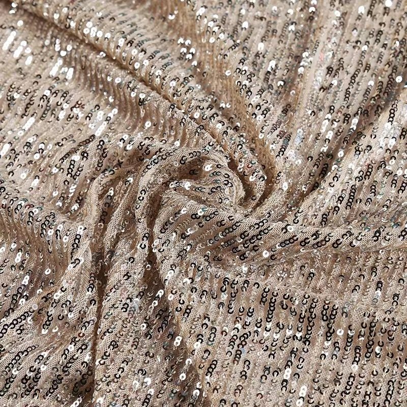 Striped sequin mesh fabrics stretch embroidered 3mm straight sequins Party Wear Sequin Lace Fabric for girls daily dress
