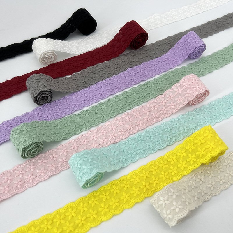 new 3cm Color Embroidery Lace Accessories Supply Princess dress Skirt Cuff Collar Homewear Lolita Fabric trimmings
