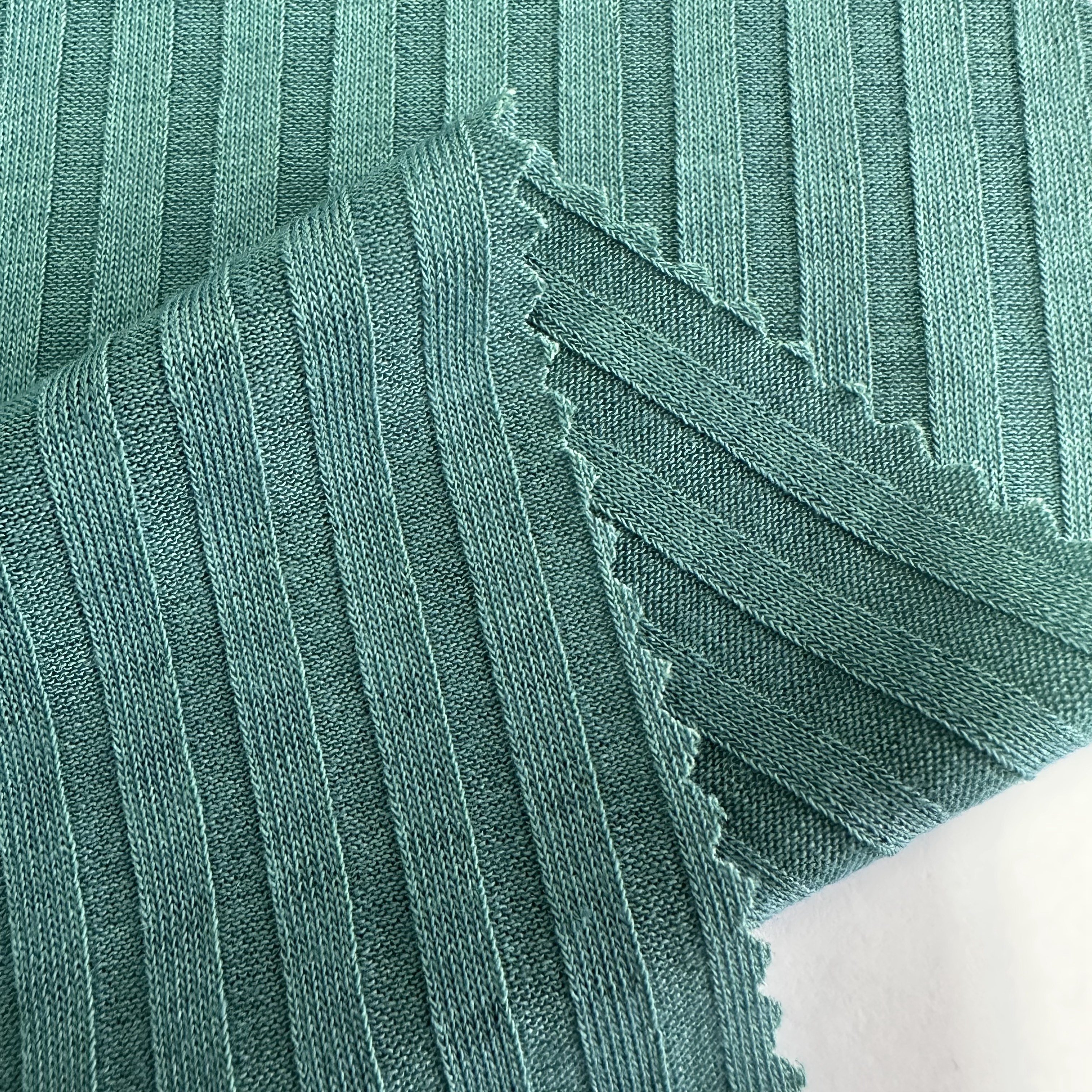 Fashion design knitted wide stripe stretch rib fabric polyester spandex ribbed fabric for sweater and vest
