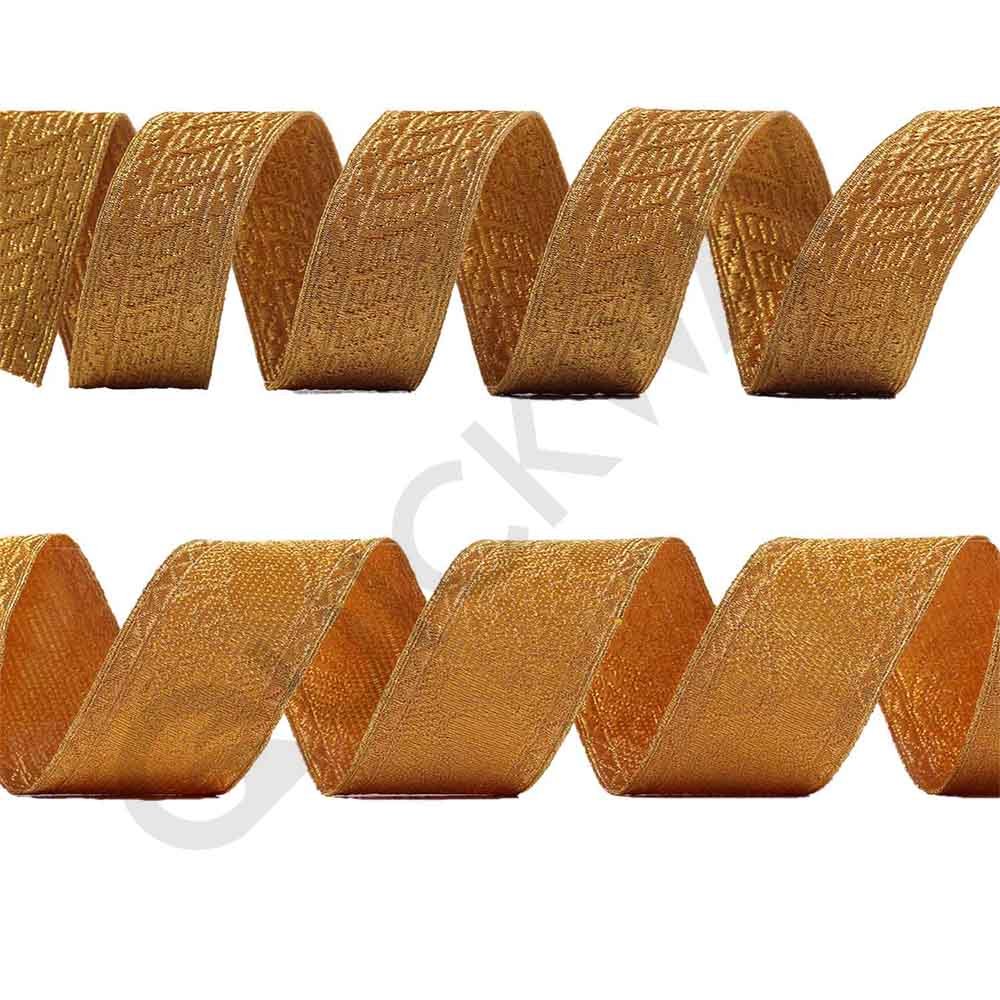 Vestment Braid Lace, French Gold Priest Vestment Lace, Leaf Pattern Braid Embroidered Fabric Wire Thread Fabric Lace