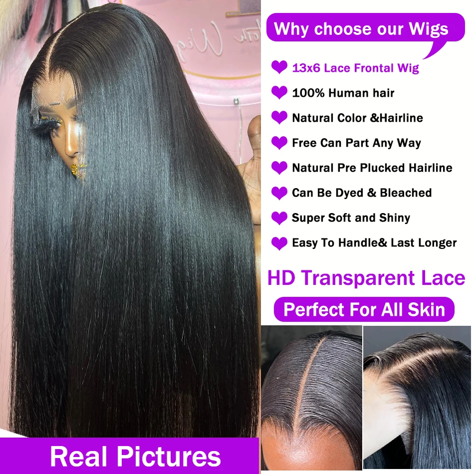 40 inches HD Lace Full Virgin Brazilian Human Hair Wigs Deep Wave Curly Transparent Lace Front Human Hair Wigs for Black Women
