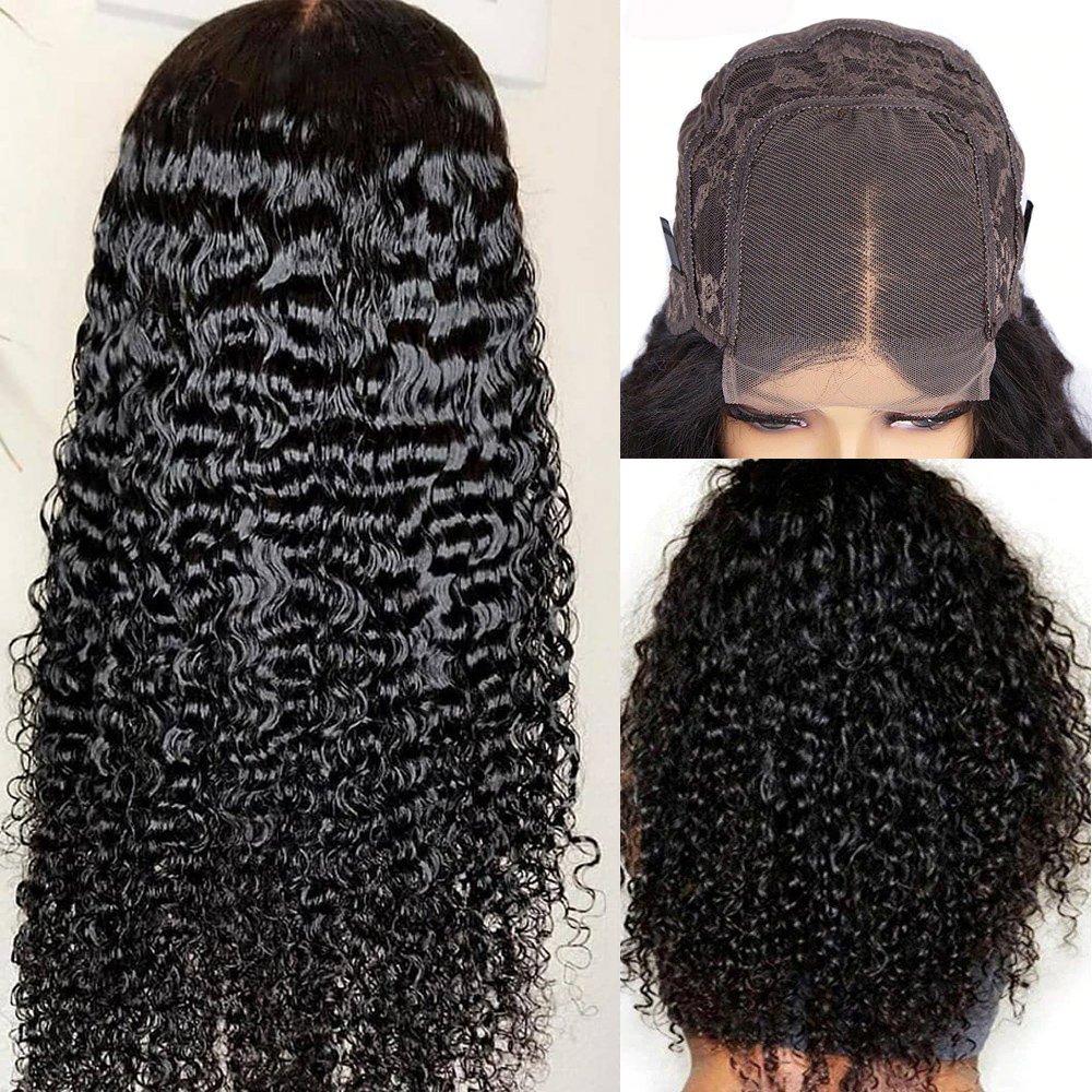 Cheap Raw Indian Human Hair Kinky Curly Wigs Pre Plucked 5X5 Hd Lace Closure Wigs For Black Women Water Wave Lace Front Wigs