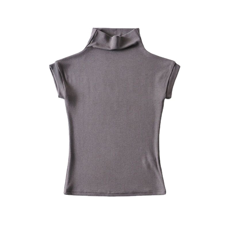 Hot Sale Slim Fit Women's Sleeveless Turtleneck Basic Stretch Comfy High Neck Top Breathable Custom Tank top for Women