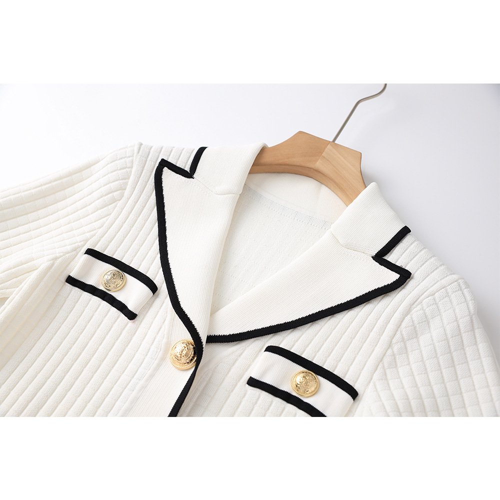 Spring 2023 new arrivals knitted dress women ribbed casual short sleeve sweater dress office lady wear