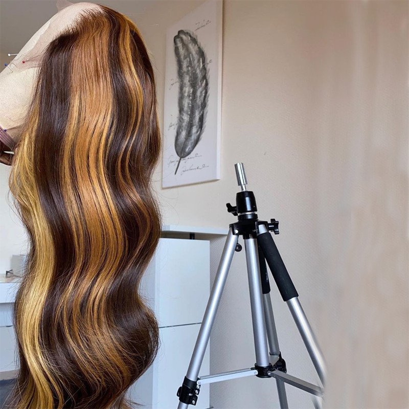 Beyonce loose wave 360 lace frontal wig with baby hair,100%human hair highlight blonde body wave blonde lace front wigs