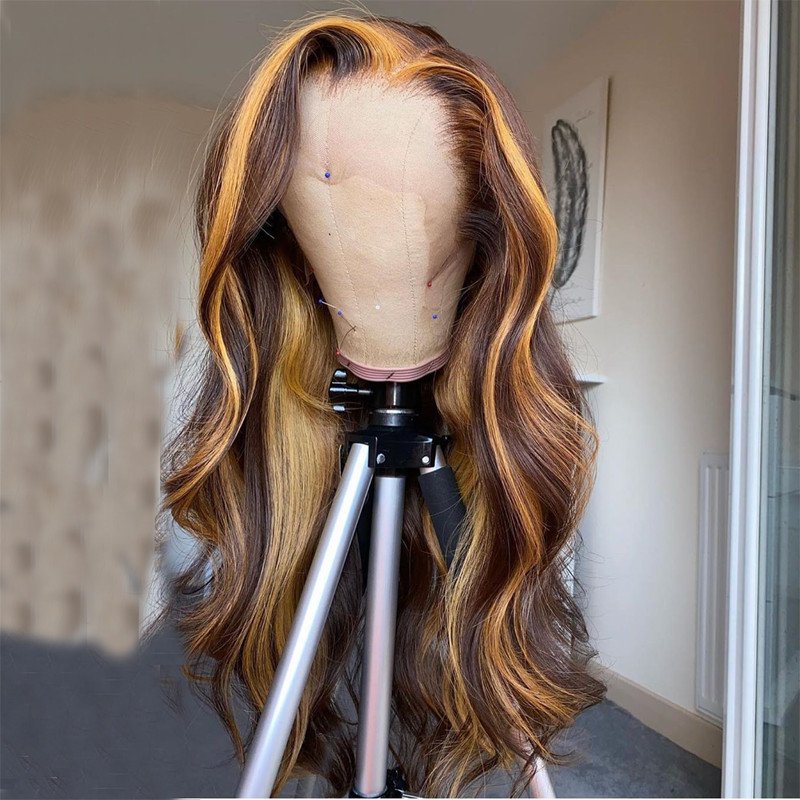 Beyonce loose wave 360 lace frontal wig with baby hair,100%human hair highlight blonde body wave blonde lace front wigs