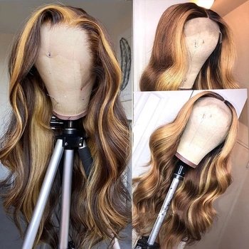 Beyonce loose wave 360 lace frontal wig with baby hair,100%human hair highlight blonde body wave blonde lace front wigs