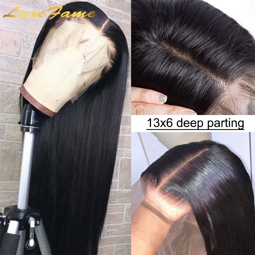 Brazilian Bone Straight Human Hair Lace Front Wig Remy Transparent Lace Wigs Natural Human Hair Wigs for Black Women