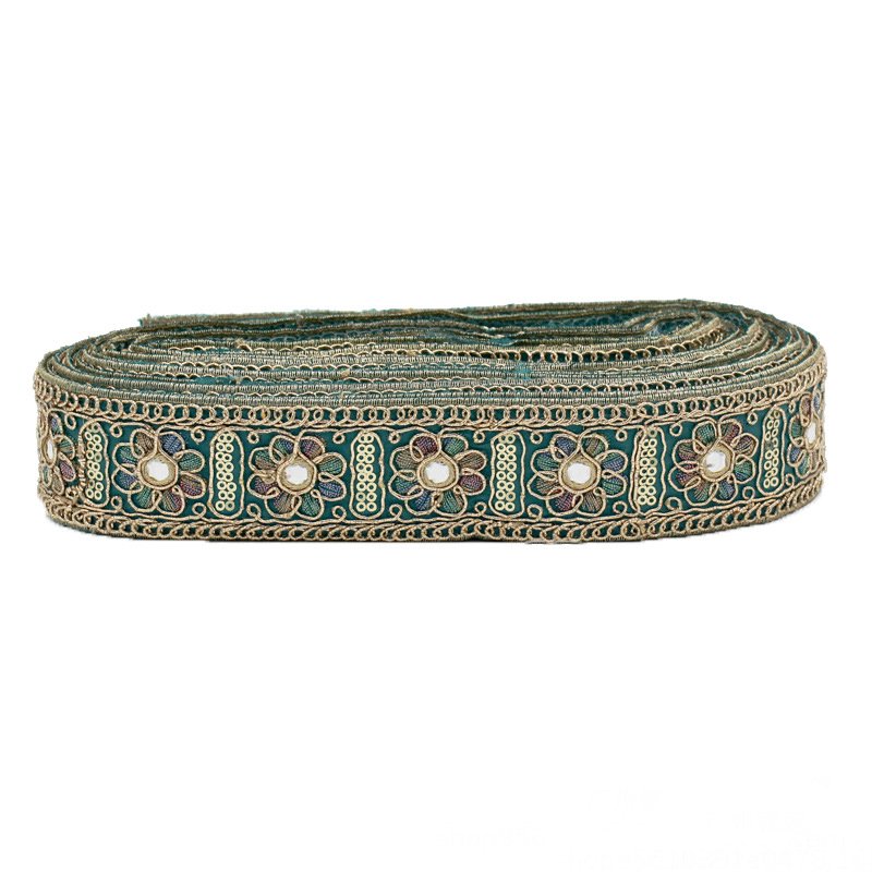 Embroidered Fabric Woven Ribbon Vintage Ethnic Embroidery Lace Ribbon for Clothes Bag Accessories
