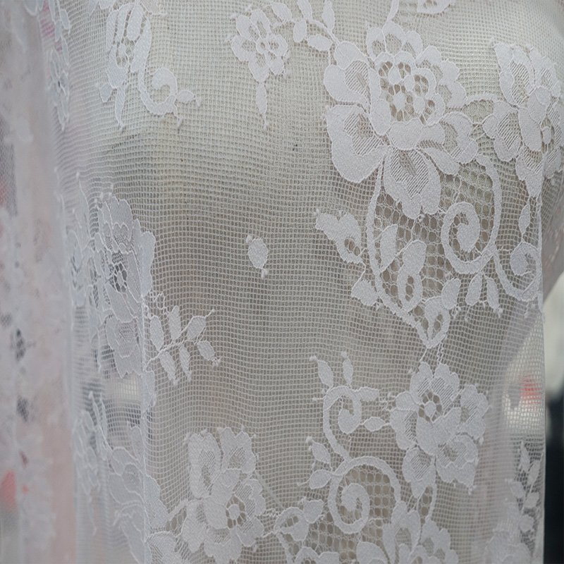 Wholesale fashion design pink french tulle lace fabric for bridal wedding dress