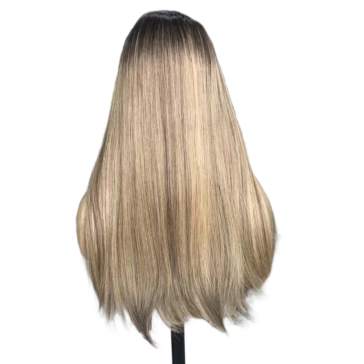 Balayage Color 7/14# Small Layer HD Swiss Lace Straight Virgin Hair Half Hand Made Lace Front Jewish Wig Human Hair Wig
