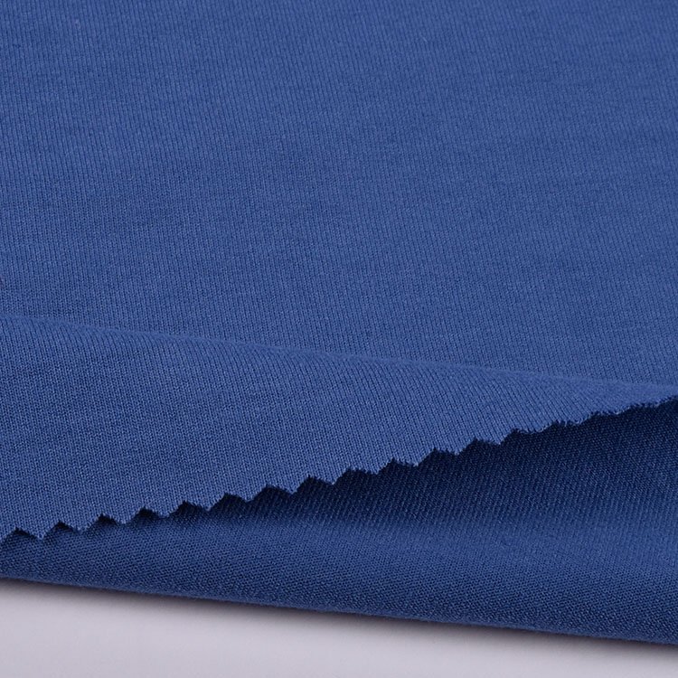 Custom color 340gsm plain dyed 57%polyester 31%rayon 12%spandex stretch jersey fabric for t-shirt,dress