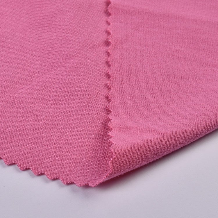 Custom color 340gsm plain dyed 57%polyester 31%rayon 12%spandex stretch jersey fabric for t-shirt,dress