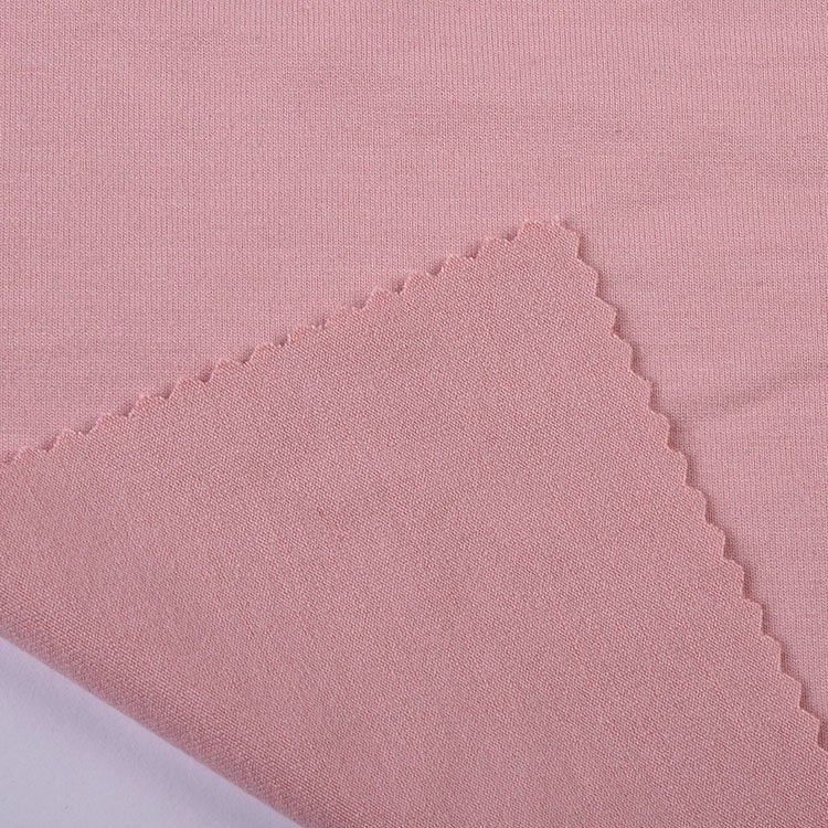 Custom color 340gsm plain dyed 57%polyester 31%rayon 12%spandex stretch jersey fabric for t-shirt,dress