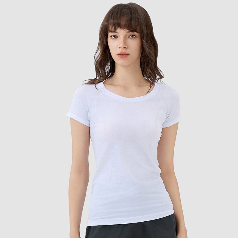 Women's Seamless Workout Shirts Short Sleeve Dry Fit Stretchy Athletic Sport Gym Fitness Tee Exercise Yoga Tops