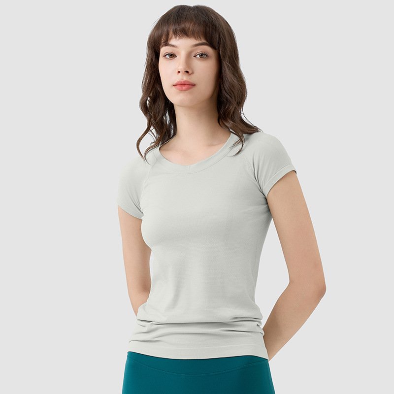Women's Seamless Workout Shirts Short Sleeve Dry Fit Stretchy Athletic Sport Gym Fitness Tee Exercise Yoga Tops