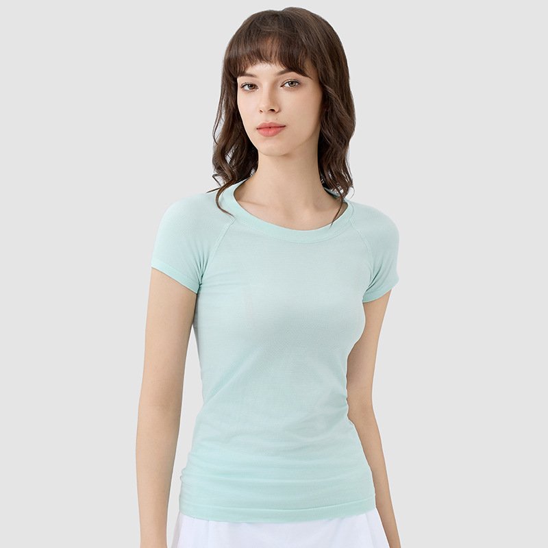 Women's Seamless Workout Shirts Short Sleeve Dry Fit Stretchy Athletic Sport Gym Fitness Tee Exercise Yoga Tops