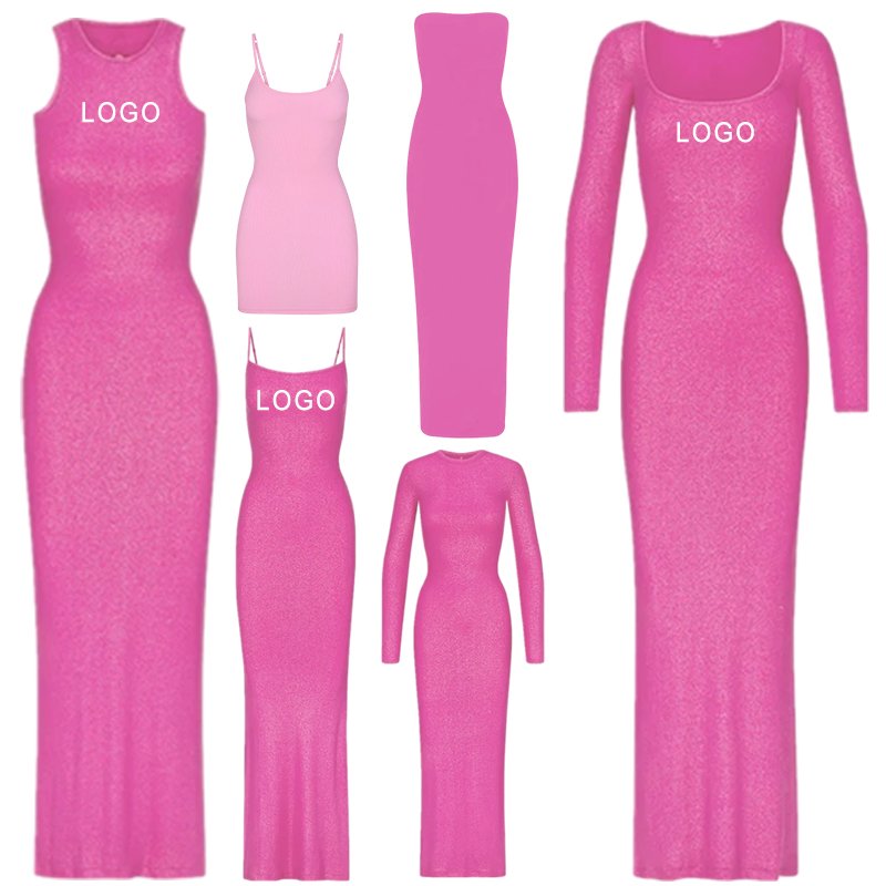 Custom LOGO cotton ribbed jersey hot pink 3 pieces pastel bodysuits leggings inspired plus size sexy club lounge wear