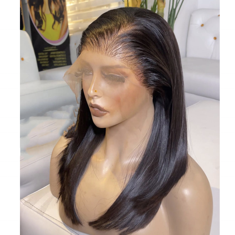 Straight Human Hair 250 Density Full Lace Wig Women Brazilian Hair Long for Black with Baby Hair Top Grade Bone Straight