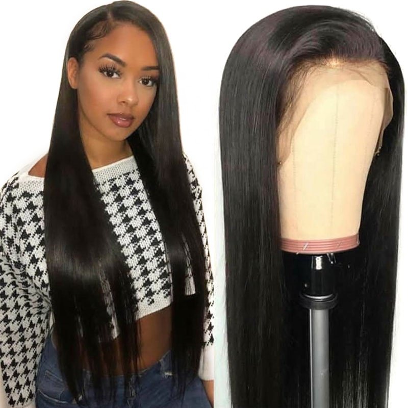 Straight Human Hair 250 Density Full Lace Wig Women Brazilian Hair Long for Black with Baby Hair Top Grade Bone Straight