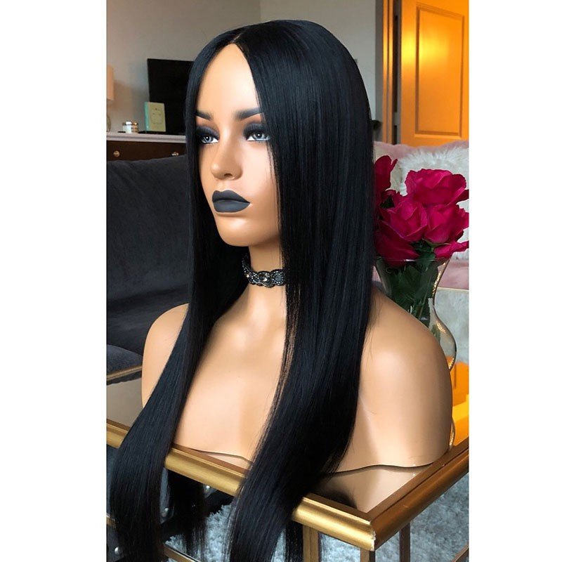 Straight Human Hair 250 Density Full Lace Wig Women Brazilian Hair Long for Black with Baby Hair Top Grade Bone Straight