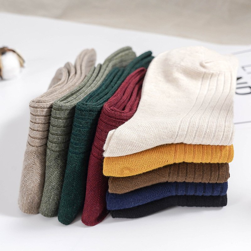 Socks Manufacturer Custom women Cotton Sport Socks Classic Loose Knitting Rib Solid Colors 9 Kinds of 4 Seasons Women Socks