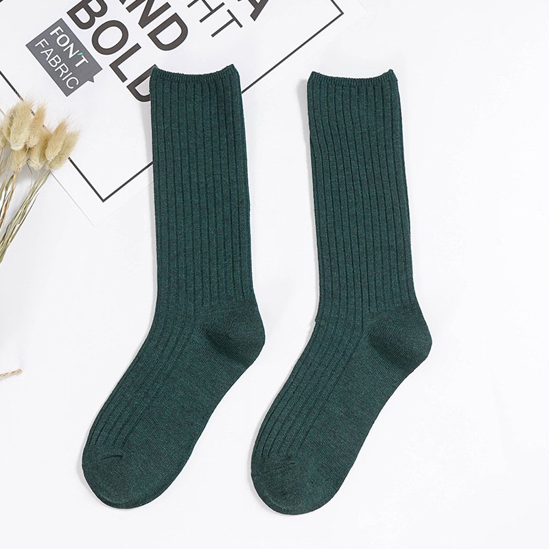 Socks Manufacturer Custom women Cotton Sport Socks Classic Loose Knitting Rib Solid Colors 9 Kinds of 4 Seasons Women Socks