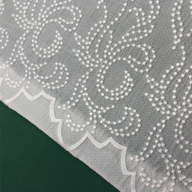 HA-16183 Customized rayon starlish all over embroidery lace dobby fabric