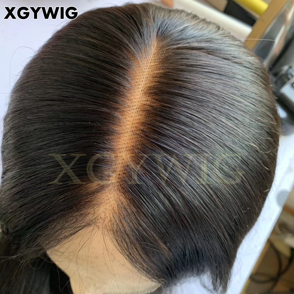 Stock 10"-30" virgin remy human hair free deep parting pre plucked 13x6 front lace wig with Fake Scalp