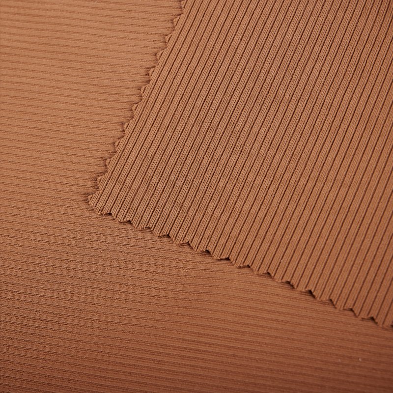 New High Stretch 88%nylon 12% spandex 4 Way Stretch Plain Dyed Ribbed Weft Knitted Fabric For T-shirt Sportswear