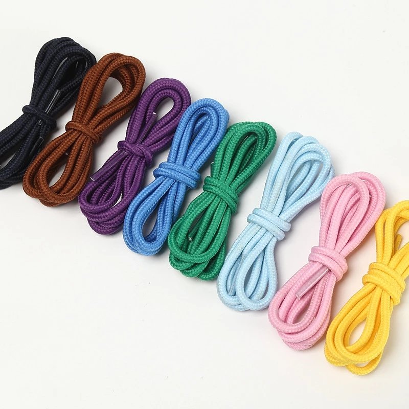 New Shoelace Unisex Ropes Multicolor Waxed Round Cord Dress Shoe Laces Diy High Quality Solid Colour Shoelace